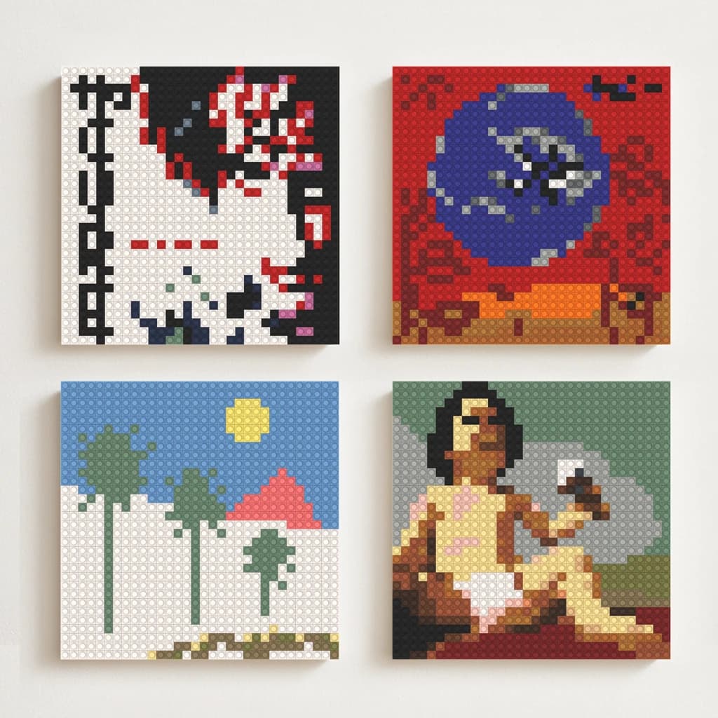 Poster di Album Classici del Rock, THE C-CURE Band, Stampe Musicali, Blocchi da Costruzione, Mosaico Pixel Art, Pittura su Mattoncini