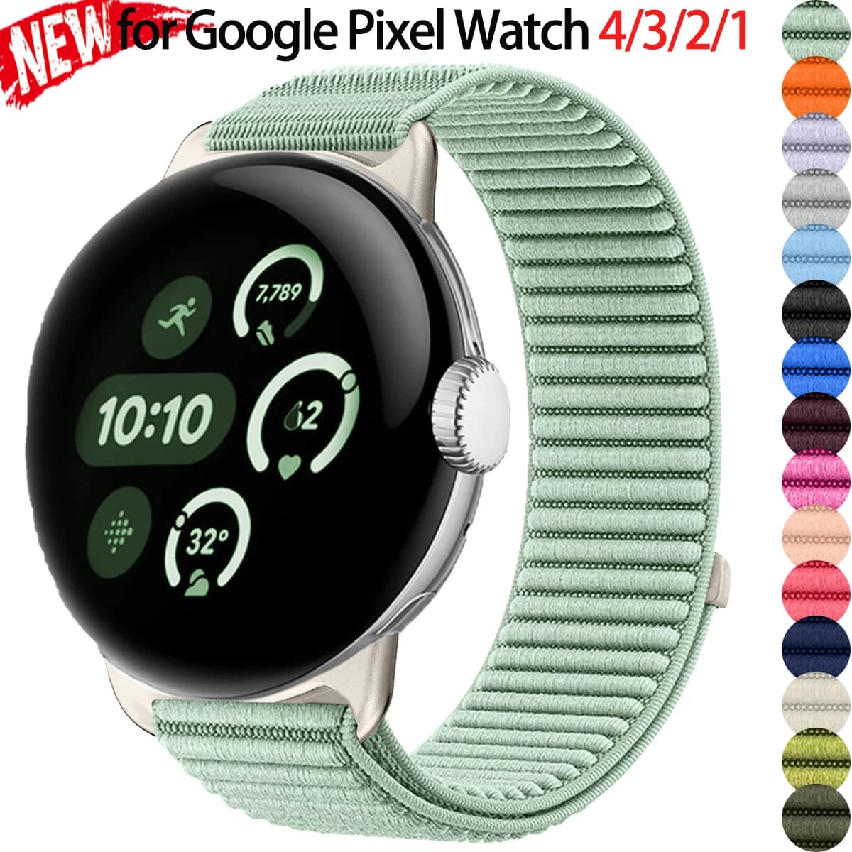 Cinturino in nylon per Google Pixel Watch 4/3 Cinturino sportivo da 45 mm per Google Pixel Watch 4/3/2/1 Bracciale Smartwatch traspirante da 41 mm