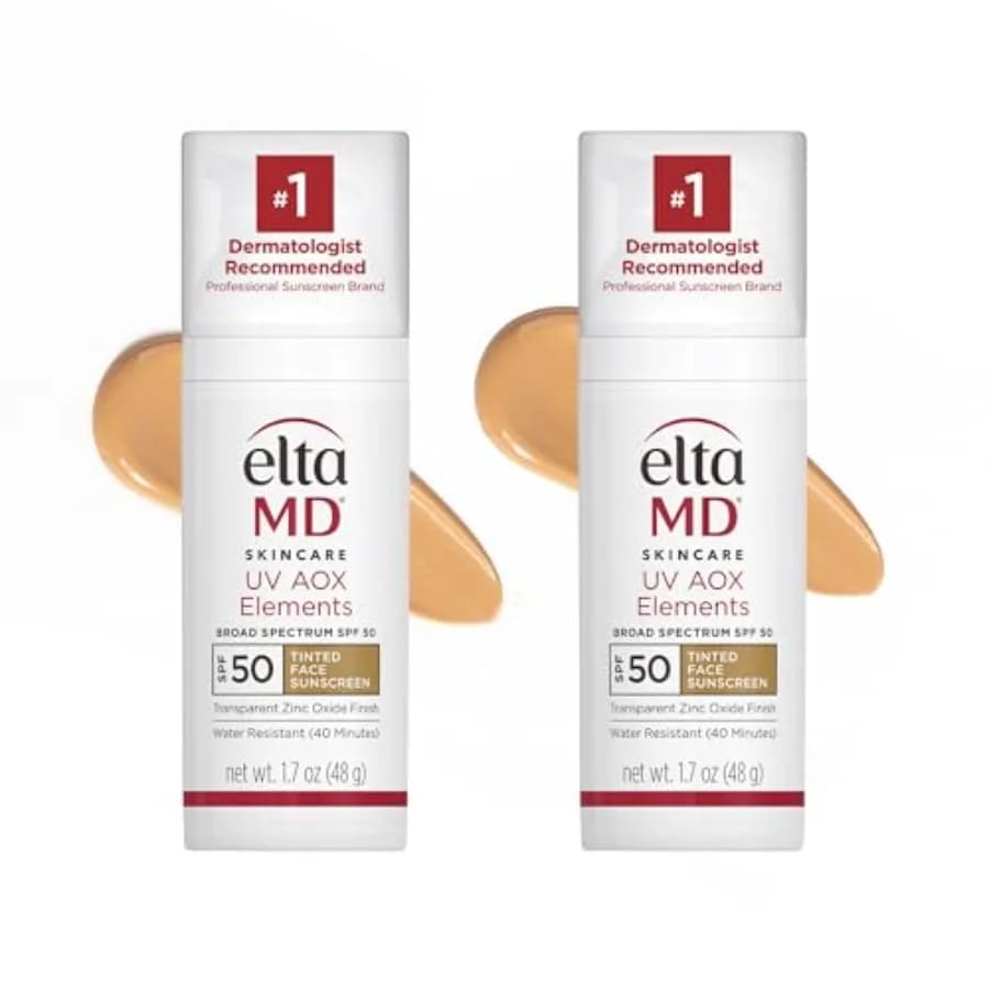 Crema solare viso per pelli sensibili e secche: minerale, colorata, SPF 50, arricchita con antiossidanti, flacone con pompa da 1,7 oz