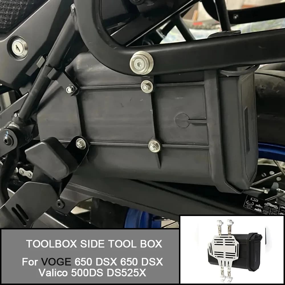 Per VOGE 650 DSX 650 DSX Valico 500DS DS525X Scatola decorativa laterale Cassetta degli attrezzi impermeabile per moto Kit di pronto soccorso/avviamento Cassetta degli attrezzi