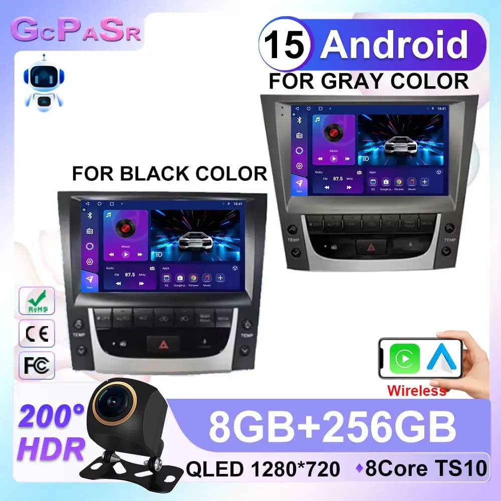 Android 15 Autoradio Wireless Carplay Per Lexus GS300 S190 GS350 GS400 GS430 GS450h GS460 GS 300 III 3 350 Lettore Multimediale GPS