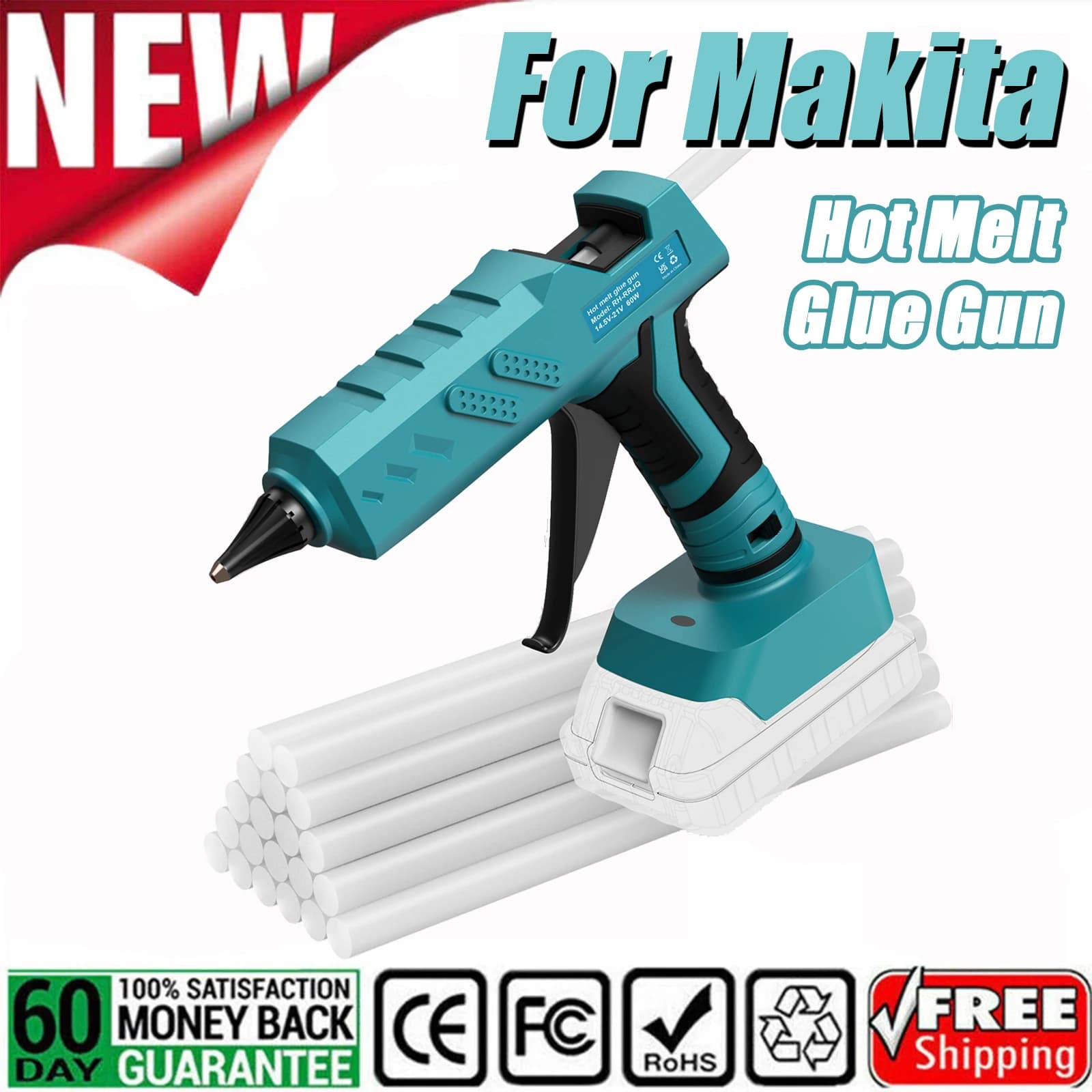 BATTOOL Per Makita Cordless Pistola Per Colla A Caldo Compatibile Con 18V BL1830 BL1840 Batteria Li-Ion FAI DA TE Elettrico di Riparazione di Calore Strumento di Potere