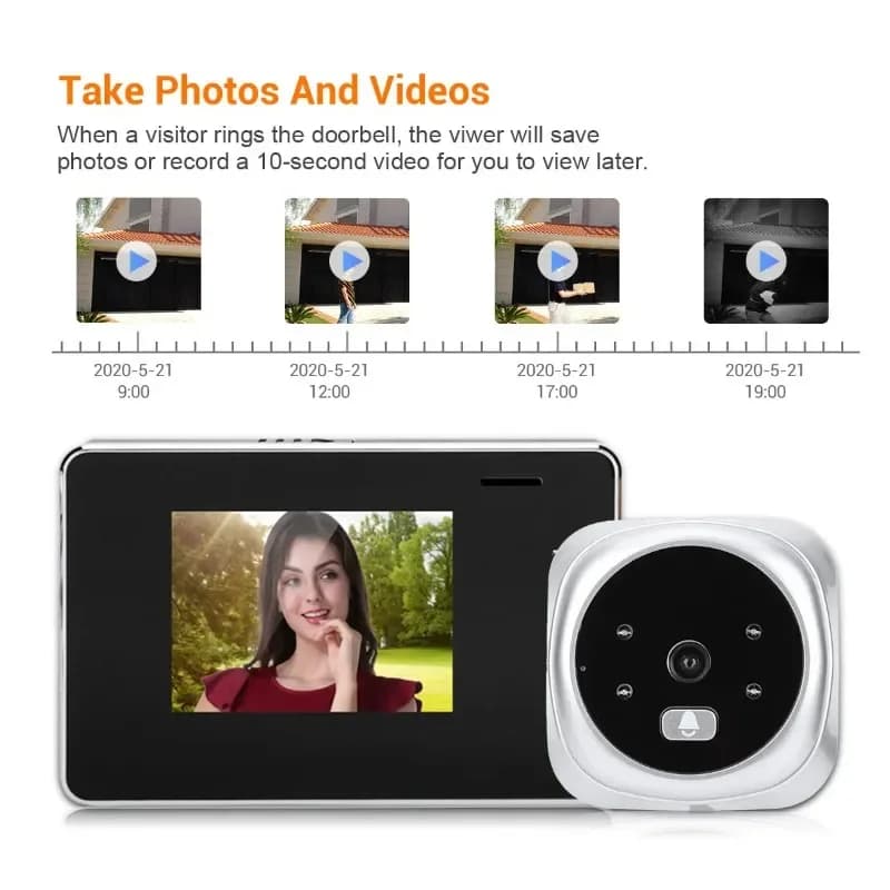 Spioncino video da 2,8 pollici Telecamera digitale per porta Campanello Angolo di 120 gradi Spioncino Visualizzatore video Eye Door Campanello per porta Campanello per porta esterna