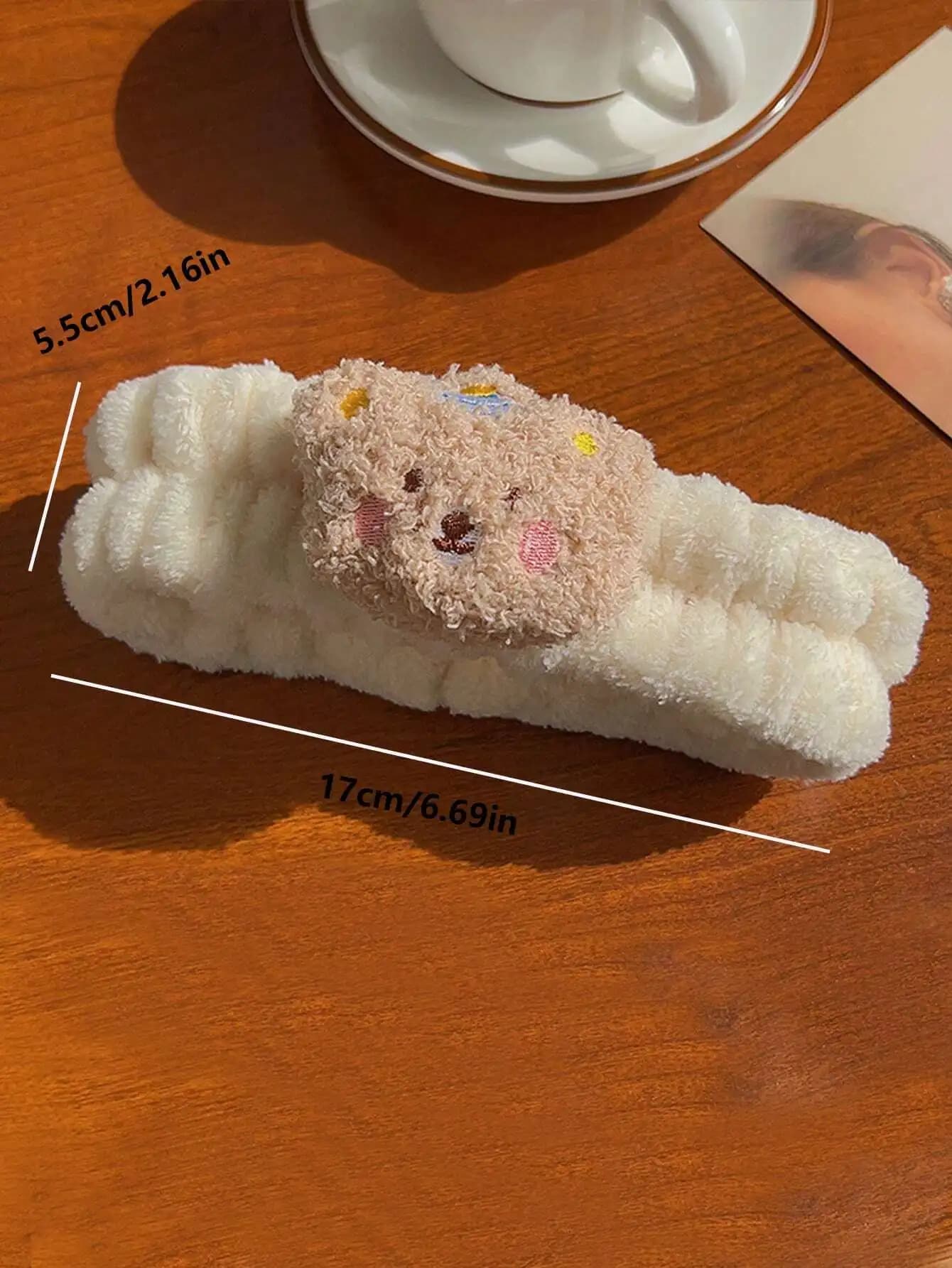 Set di fascette per capelli e braccialetti con orsetto e toast, per lavare il viso, curare la pelle e decorare la casa