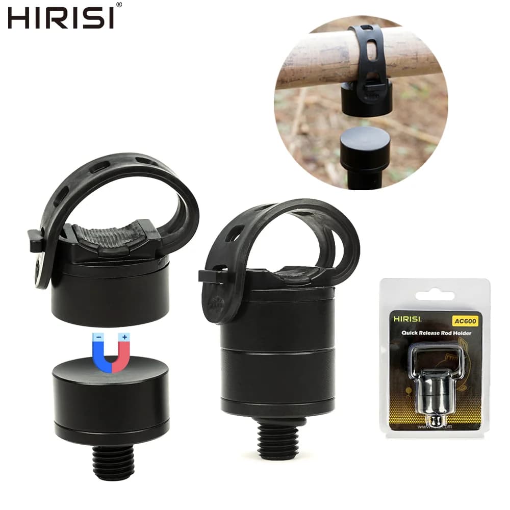 Hirisi Magnetic fishing rod stand Rest for quick release portable fishing waffle with one click with adjustable secure strap support