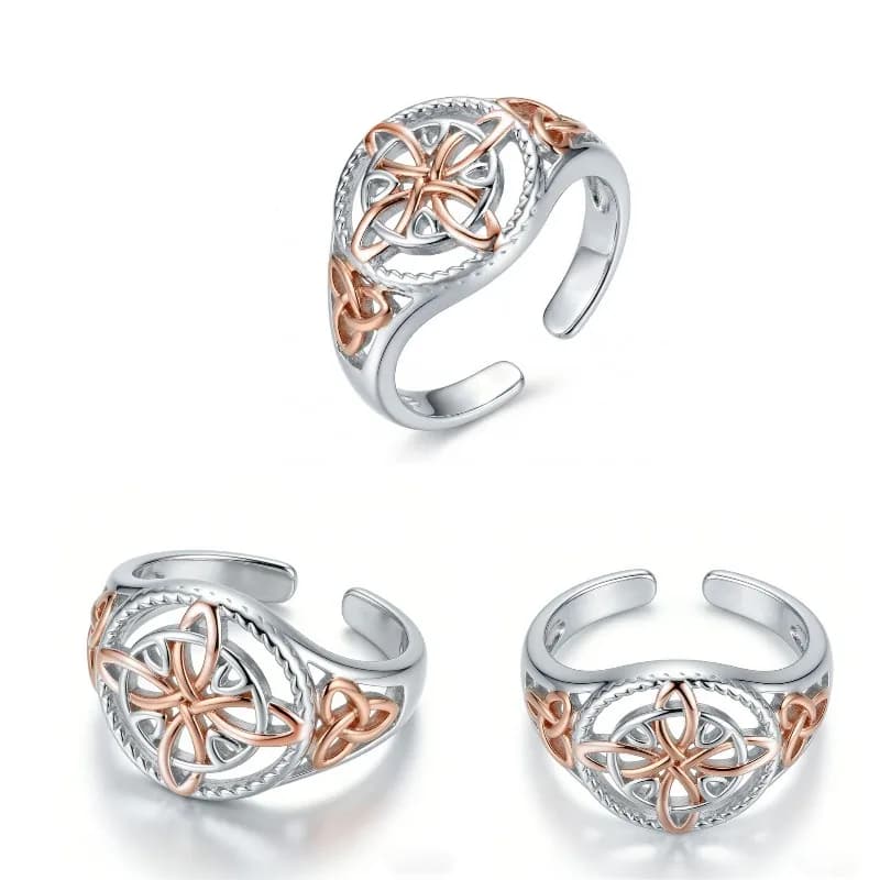 Anello bicolore di tendenza, design di nicchia, lusso discreto, gioiello regalo di alta gamma per le donne, ideale per le feste.