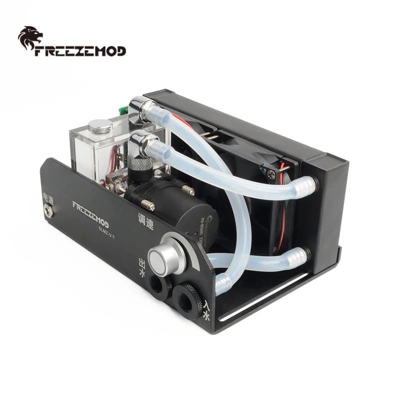 FREEZEMOD Dispositivo di raffreddamento liquido per laptop Modulo AIO Radiatore in alluminio da 160 mm Scarico 80 mm Doppia ventola Testa 4 m Refit Kit di raffreddamento ad acqua per notebook