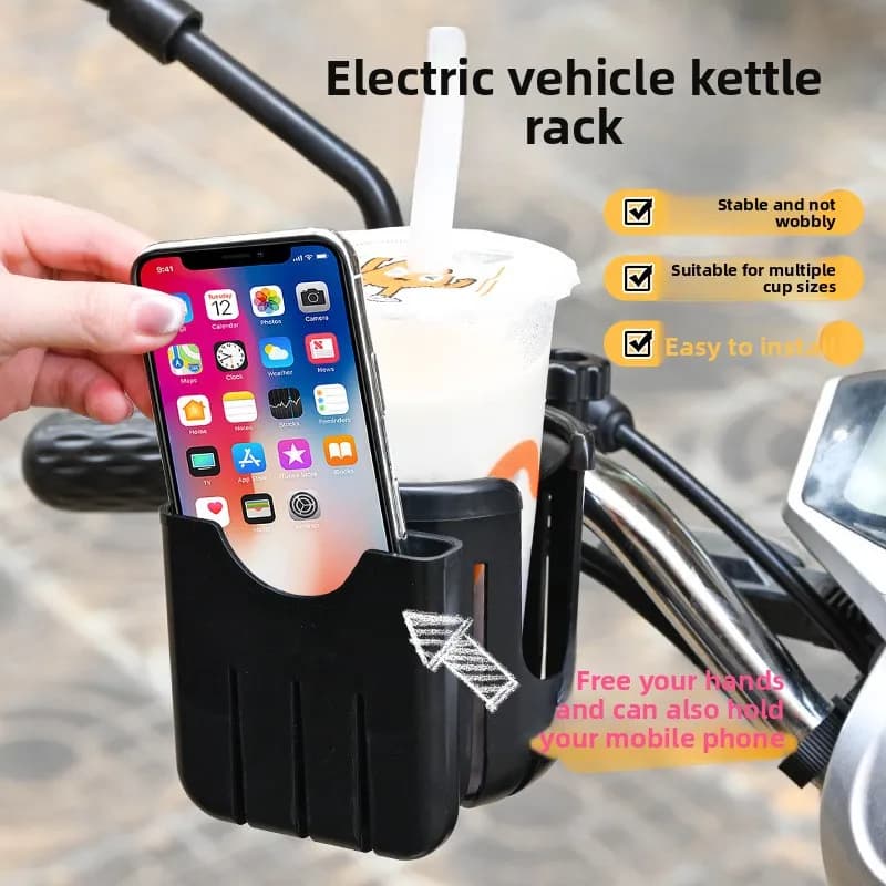 Portaborraccia per bicicletta a doppia funzione a sgancio rapido, porta cellulare, ABS ad alta resistenza, antiscivolo e anti-vibrazione