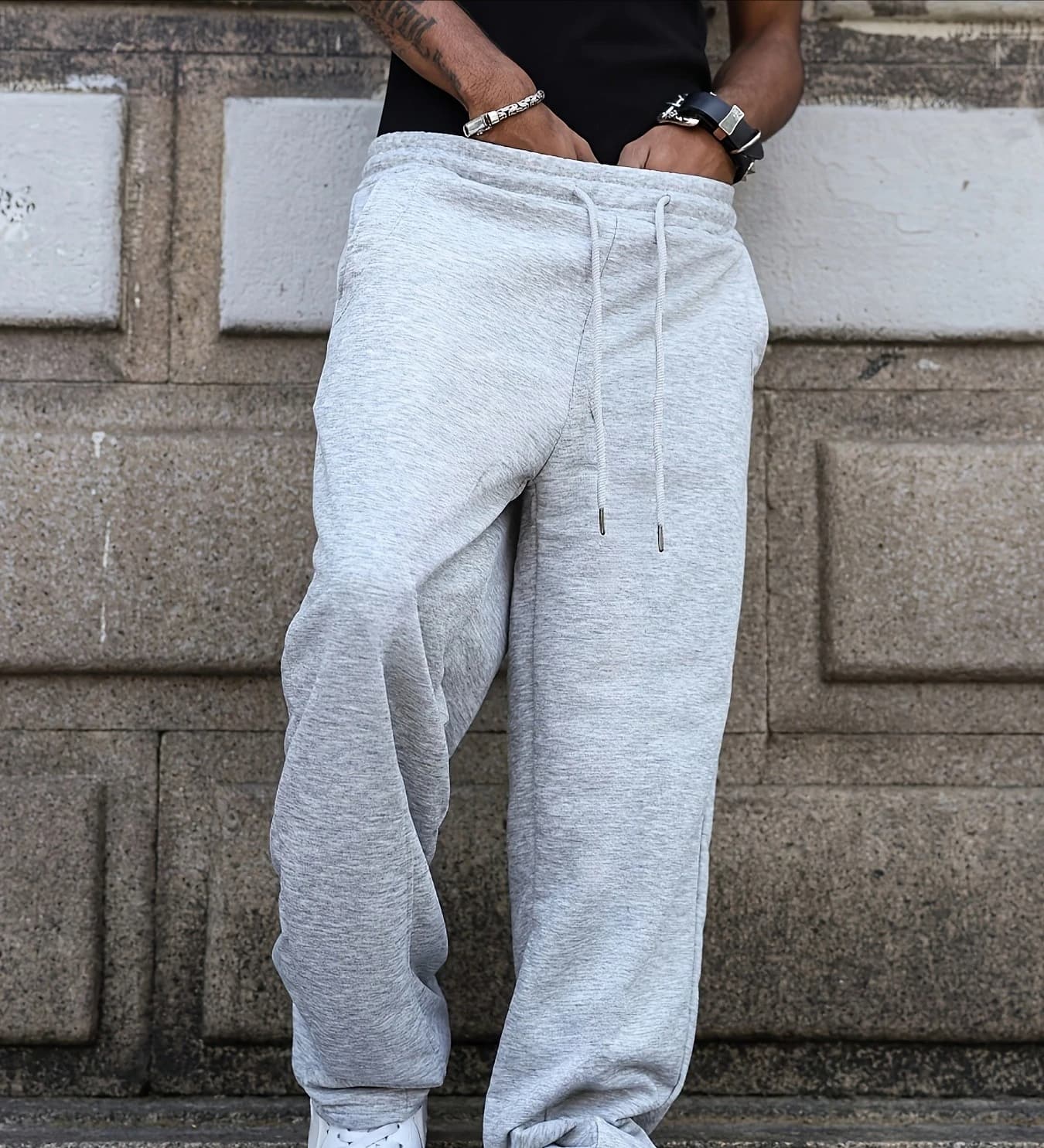 Men's Casual Sports Trousers in Knife, Comfortable and Fashion, Gamba Dritta for External and Domestic Use in All Seasons