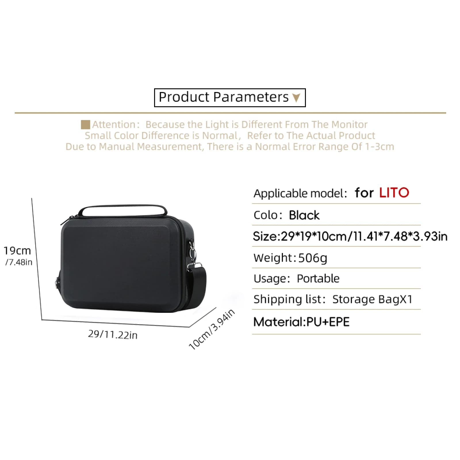 Borsa di Stoccaggio in PU per DJI Lito X1 Lito1, Borsa per RC 2