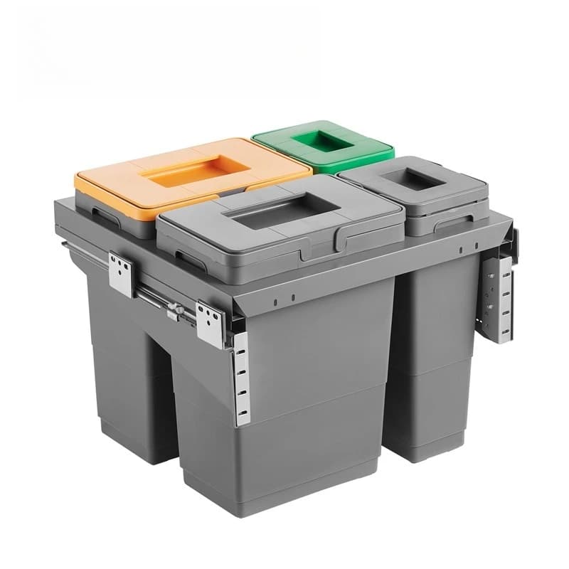 8L/10L/17L/20L/24L Kitchen Cabinet Large Capacity Garbage Trash Can Soft Close Pull Out Trash Can