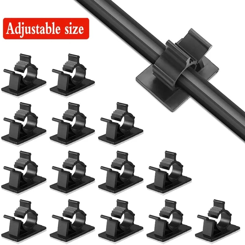 10 pz/lotto Regolabile Autoadesiva Organizzatore di Cavi Clip Fascette Supporti Morsetto Pinze Organizzatore Scrivania Cavo di Gestione Del Cavo supporto