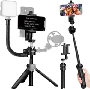 CAMOLO Teleprompter Photo Studio Mini telefono treppiede telefono cellulare supporto per telefono treppiede per Selfie Stick per iPhone Video Tablet