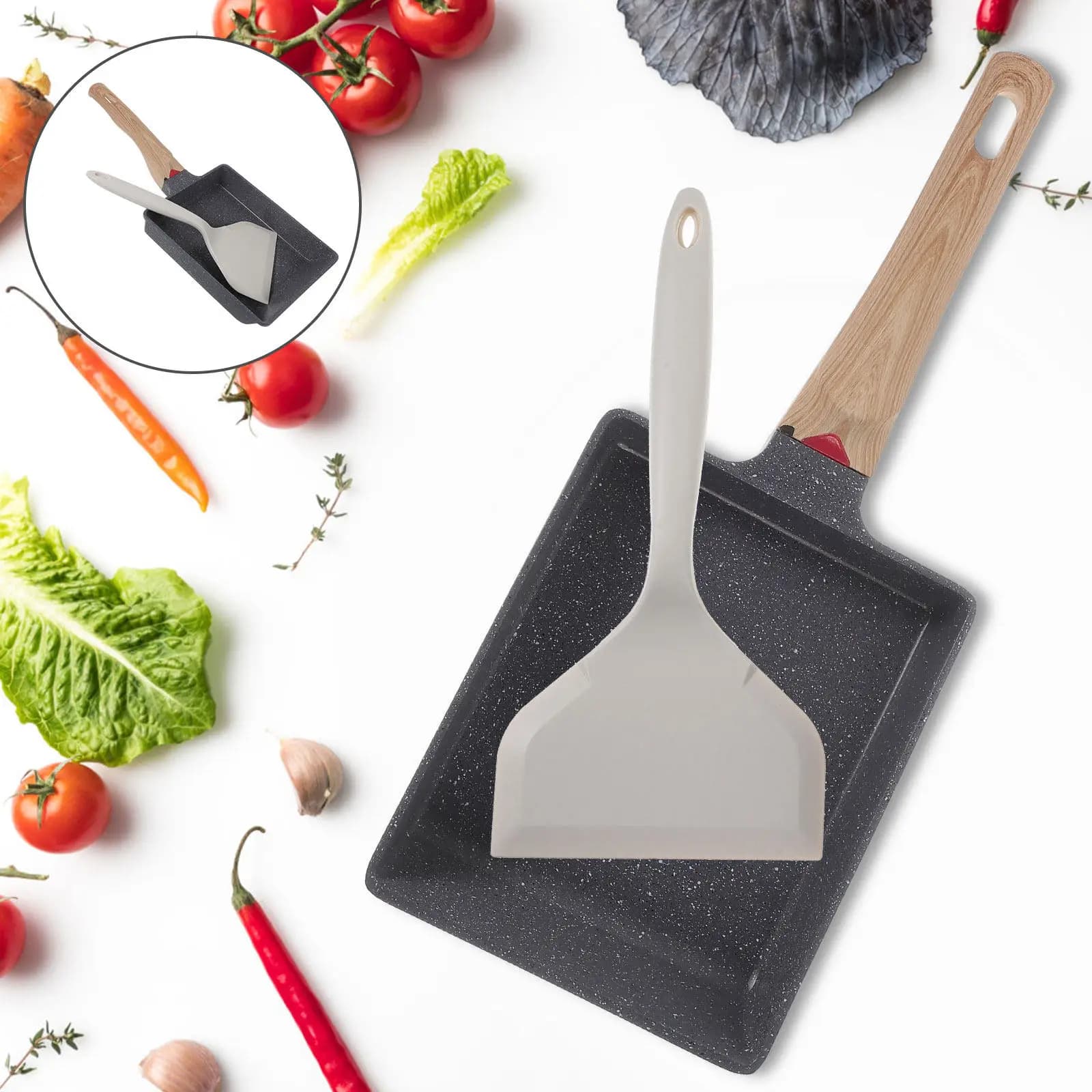 Set di Padelle Antiaderenti Premium per Uova, Bistecche e Colazioni, Riscaldamento Rapido, Facile da Pulire, per Cucina