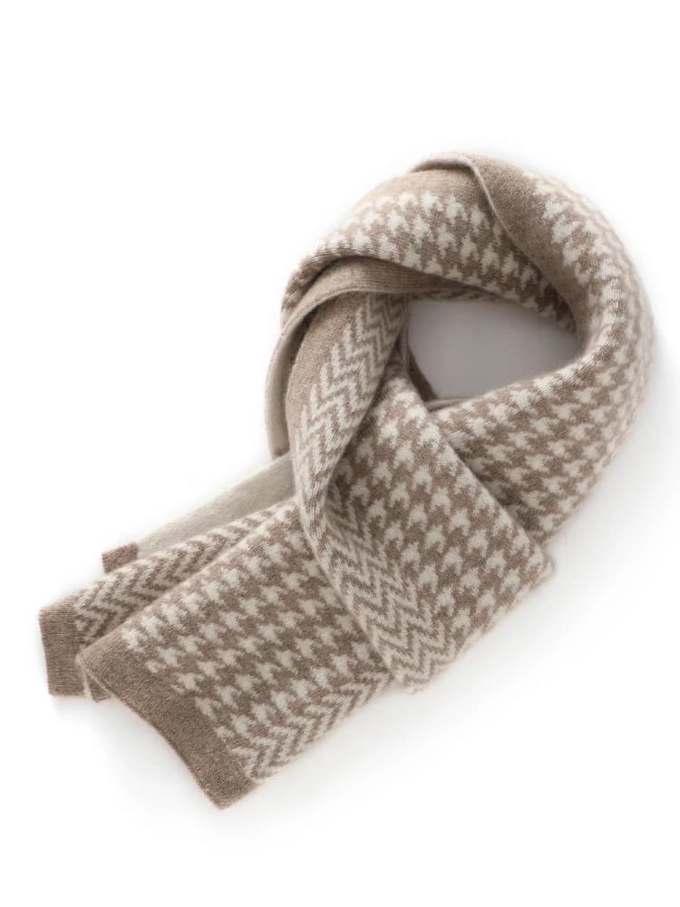 TLOML Sciarpa da donna in cashmere 100% Autunno Inverno Mille uccelli Griglia Scialle lungo Stile casual Morbida calda Comoda Sciarpa classica chic