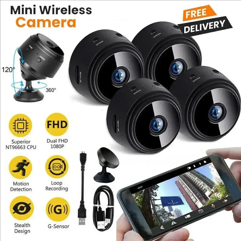 Mini Telecamera A9 WiFi Wireless per Monitoraggio e Sicurezza, Videocamere di Sorveglianza Remota per Casa Intelligente