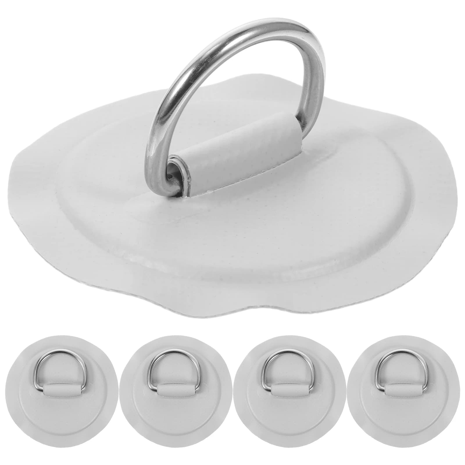 5 pezzi di gomma per barca corda fibbia kayak gonfiabile anelli a D piccolo kit di riparazione toppe in acciaio inossidabile in PVC per accessori