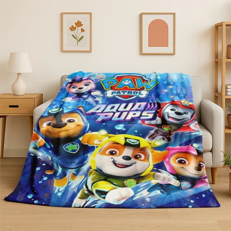 Coperta in flanella con simpatici cani dei cartoni animati P-Patrol, morbida e calda, ideale per camera da letto, soggiorno, letto, viaggi, campeggio, picnic, regalo per bambini