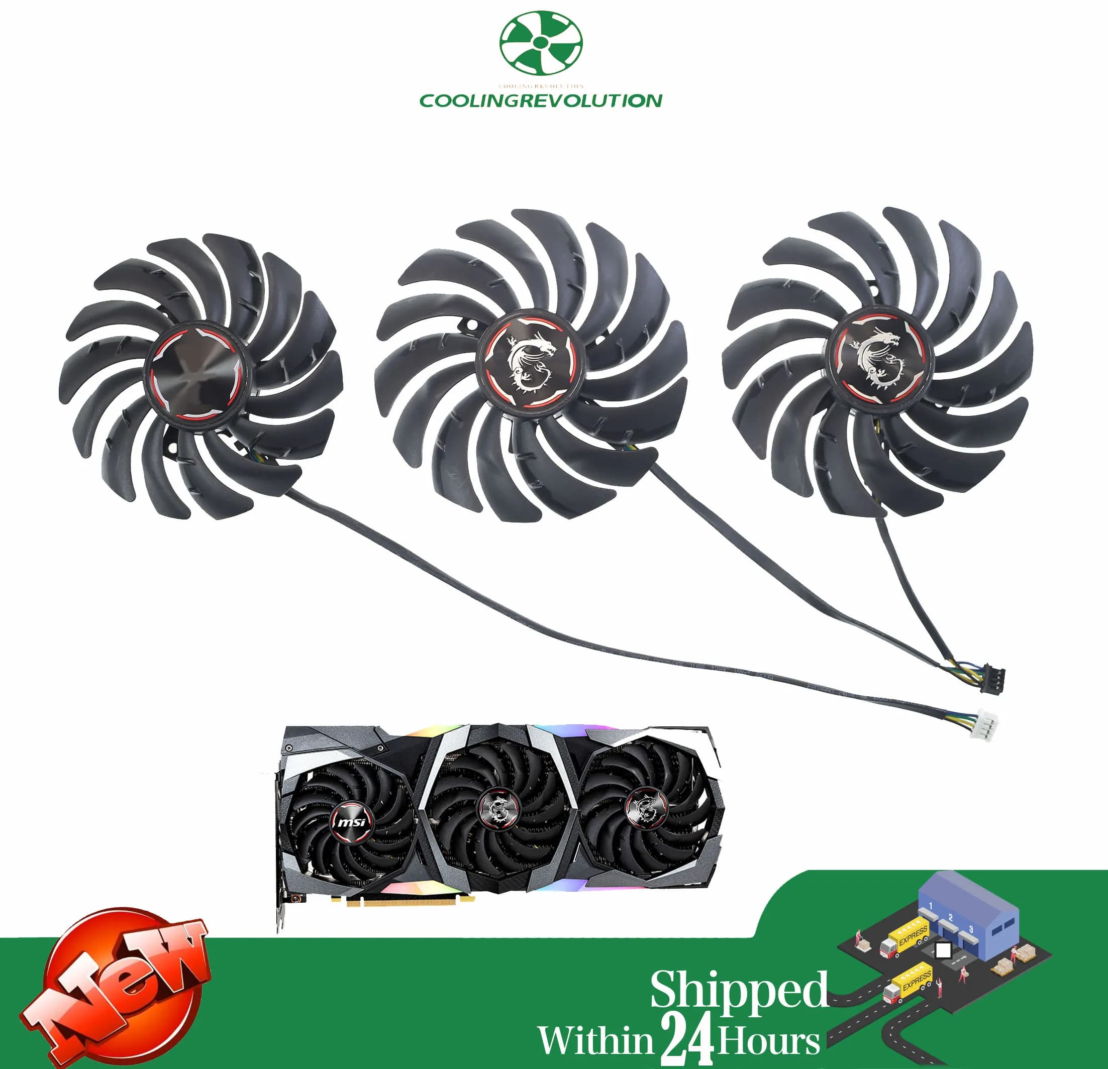 PLD09210B12HH PLD10010B12HH DC12V Ventola della scheda grafica per MSI RTX 2080 2080Ti 2080 2070 SUPER GAMING X TRIO Ventola di raffreddamento della scheda video