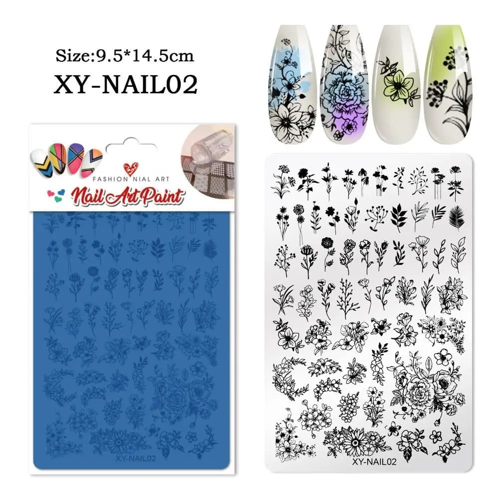 Tampone Professionale in Acciaio Inossidabile per Stampa Unghie, Riutilizzabile, Stencil Fai-da-te per Nail Art, Strumento per Manicure, per Salone di Bellezza