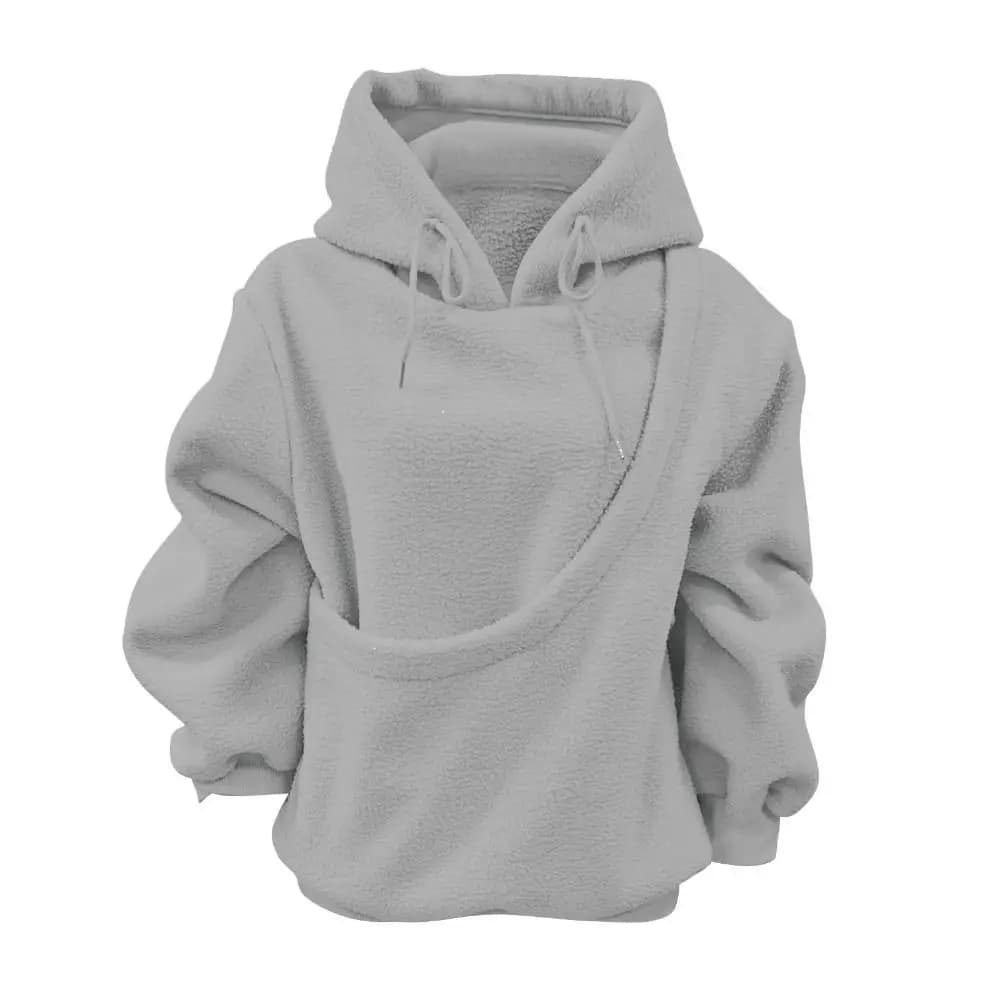 Front Large Pouch Pet Carrier Hoodie Hands-Free Long Sleeve Unisex Pouch Sweatshirt Daily Wear Material Kitten Puppy Holder