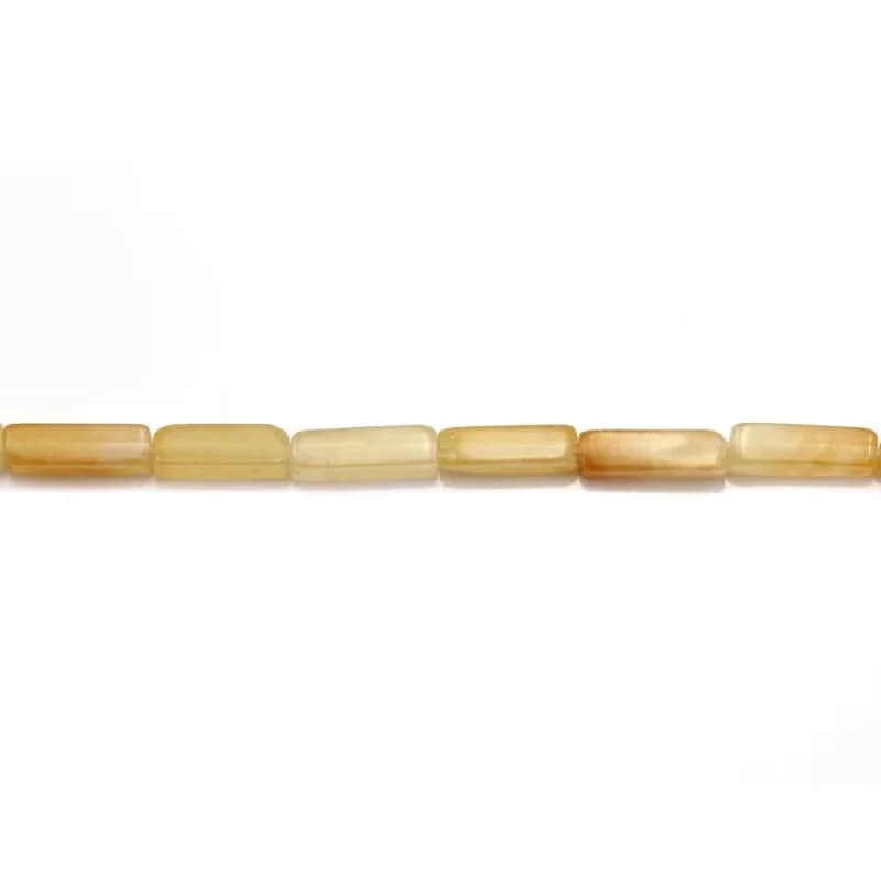 Perline di pietra naturale di giada gialla, filo rettangolare 4x13 mm, per realizzare gioielli, braccialetti, collane, orecchini fai da te