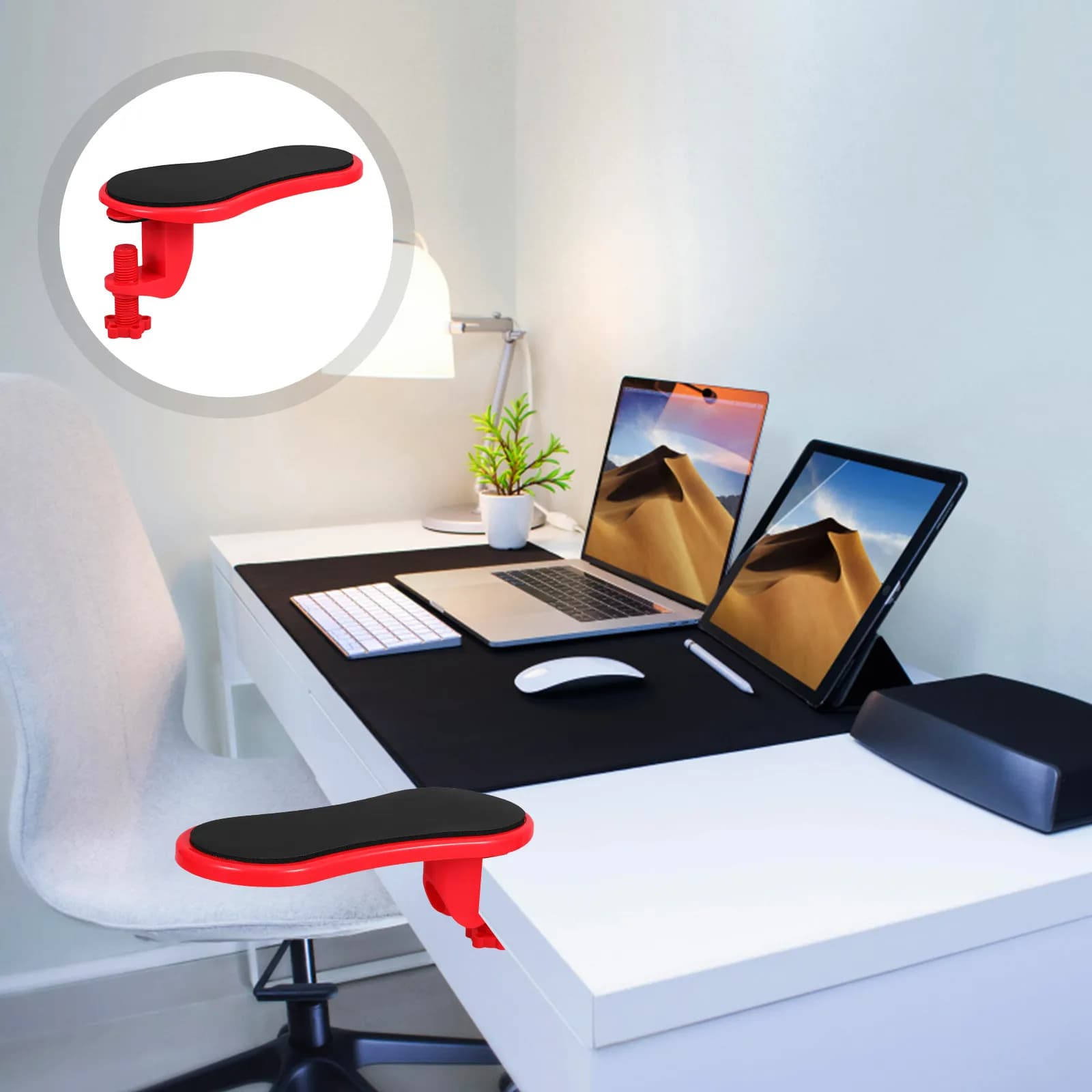 Poggiapolsi Ergonomico per Mouse, Cuscino Morbido Antiscivolo per Lunghe Ore di Ufficio e Gaming, Supporto per Polso da Scrivania