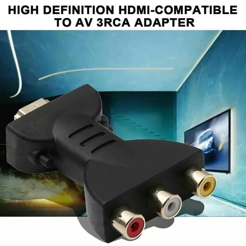 Adattatore Convertitore RCA AV a HDMI Compatibile Full HD 1080P per TV BOX, Cavo Audio Video HDTV2AV