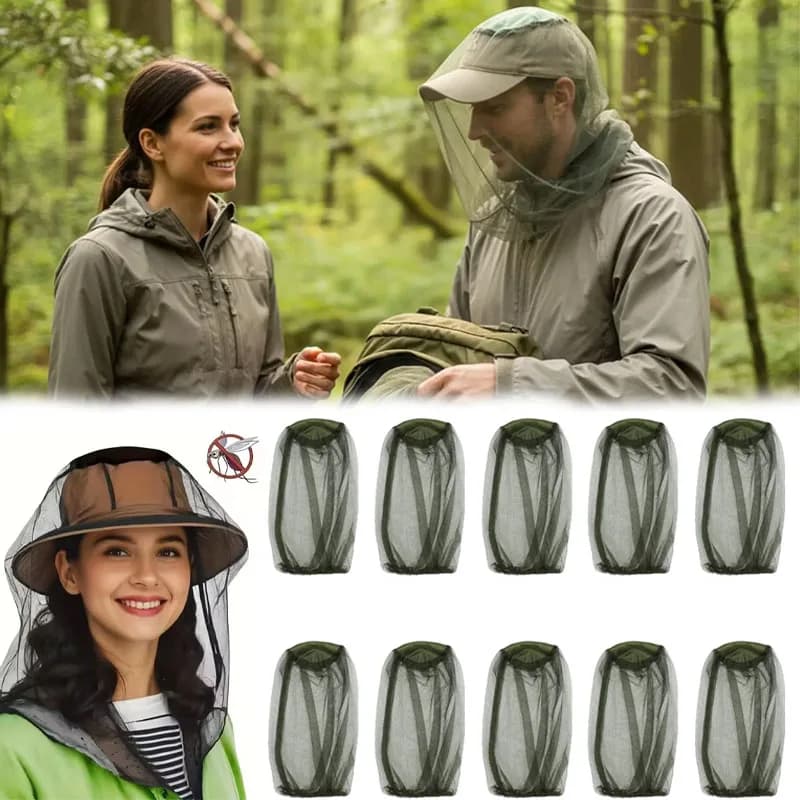 Rete Antizanzare Traspirante per Cappello, Leggera, per Campeggio e Pesca all'Aperto, Protezione Anti-insetti