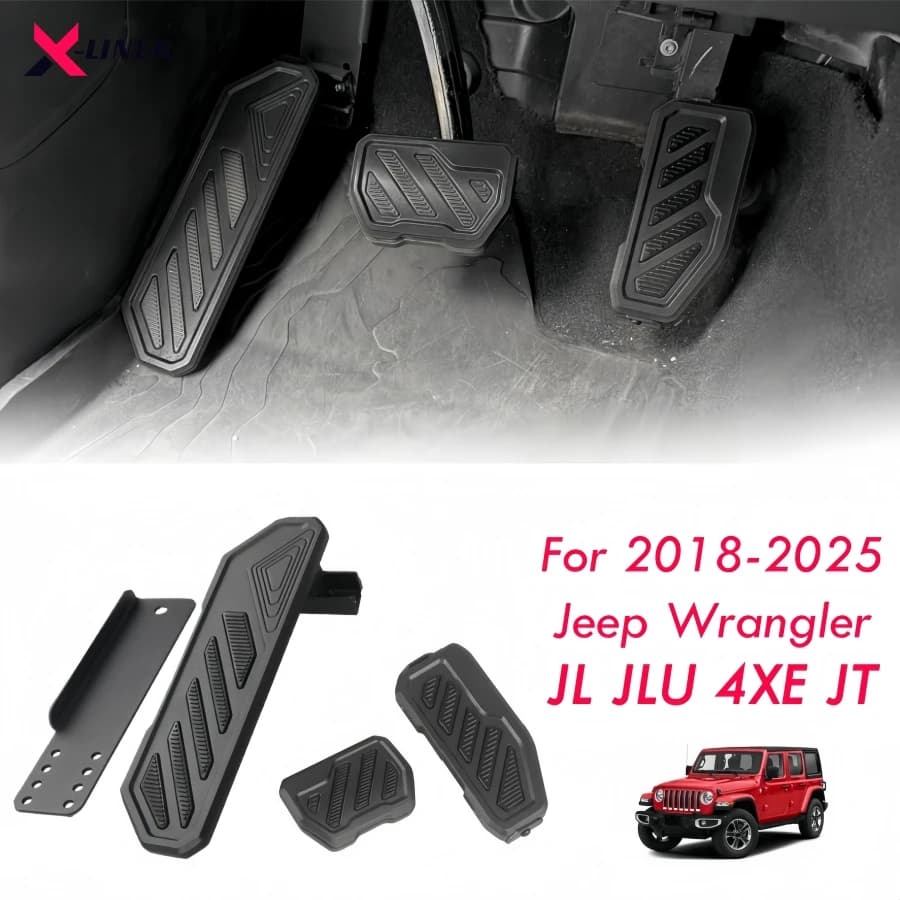 Copri Pedali Antiscivolo per Freno e Acceleratore per Jeep Wrangler JL JLU 4XE Gladiator JT 2018-2025, Copri Pedali Poggiapiedi Senza Foratura