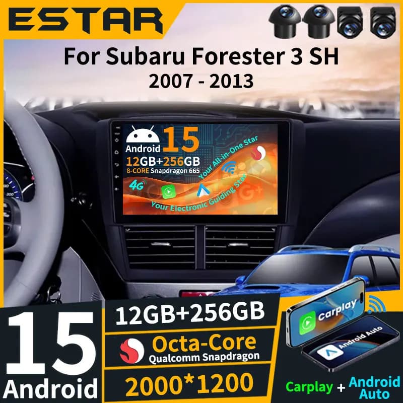 Wireless Carplay Android 15 Per Subaru Forester 3 SH 2007 - 2013 Per Subaru Impreza GH GE 2007 - 2011 Autoradio GPS Auto WIFI BT