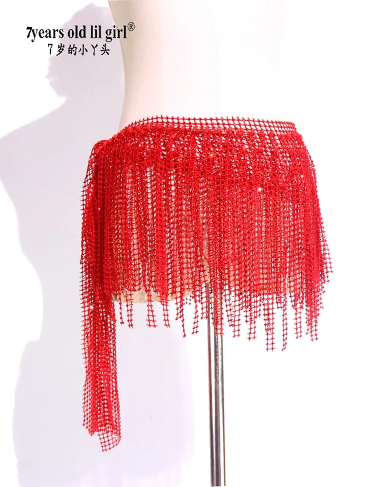 Cintura per Danza del Ventre, Sciarpa per Fianchi, Rete a Maglie Larghe con Strass, Versatile, BBA05