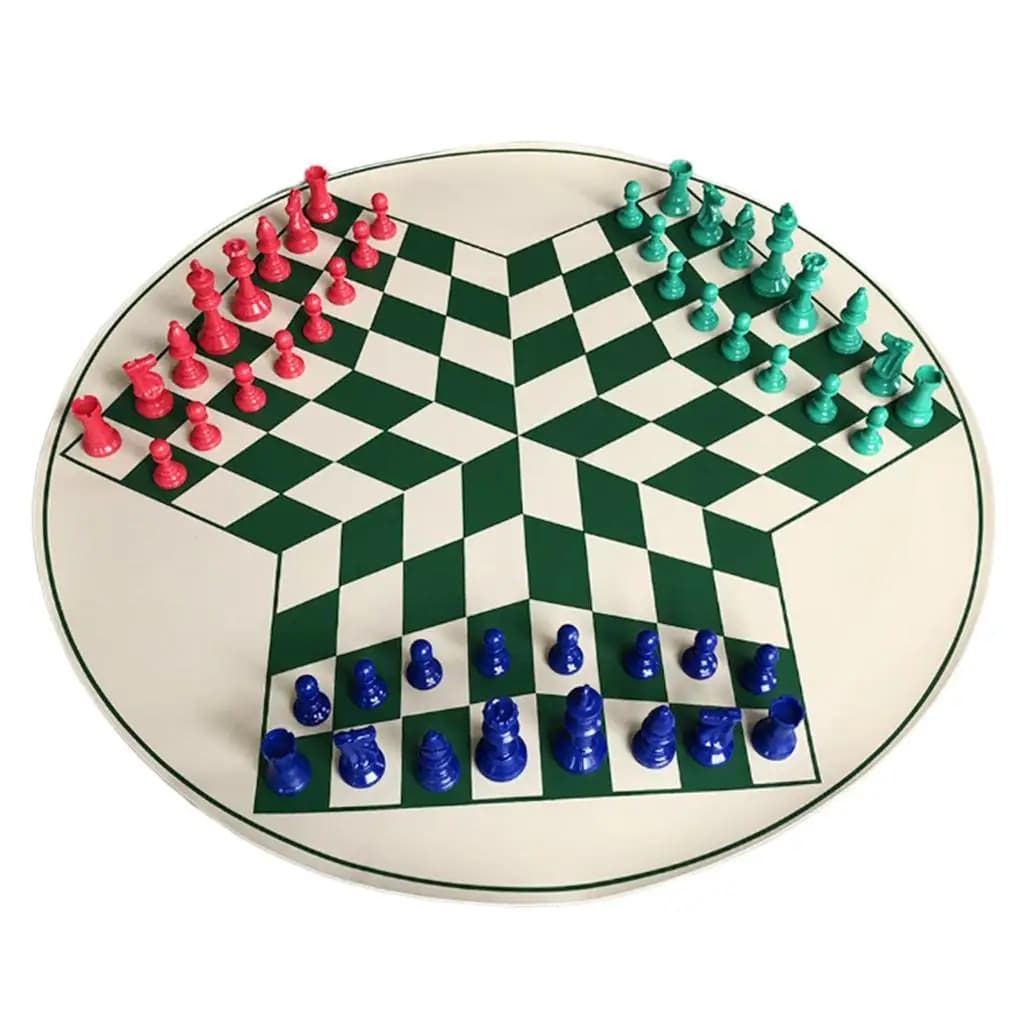 Pezzi di scacchi internazionali per tre giocatori con scacchiera Set di scacchi Dama Gioco da tavolo di scacchi