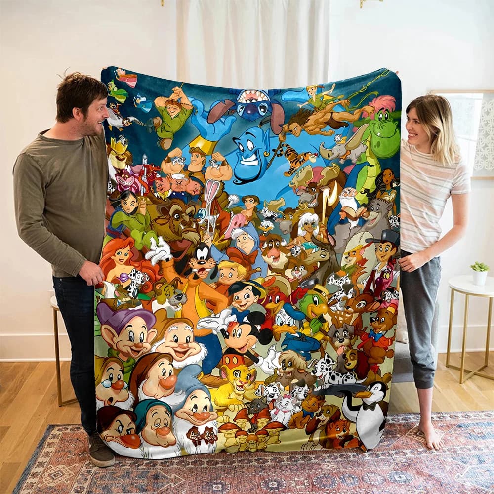 1PC Coperta con stampa di personaggi dei cartoni animati Disney, coperta calda per adulti e bambini, coperta morbida e confortevole per la casa e il viaggio