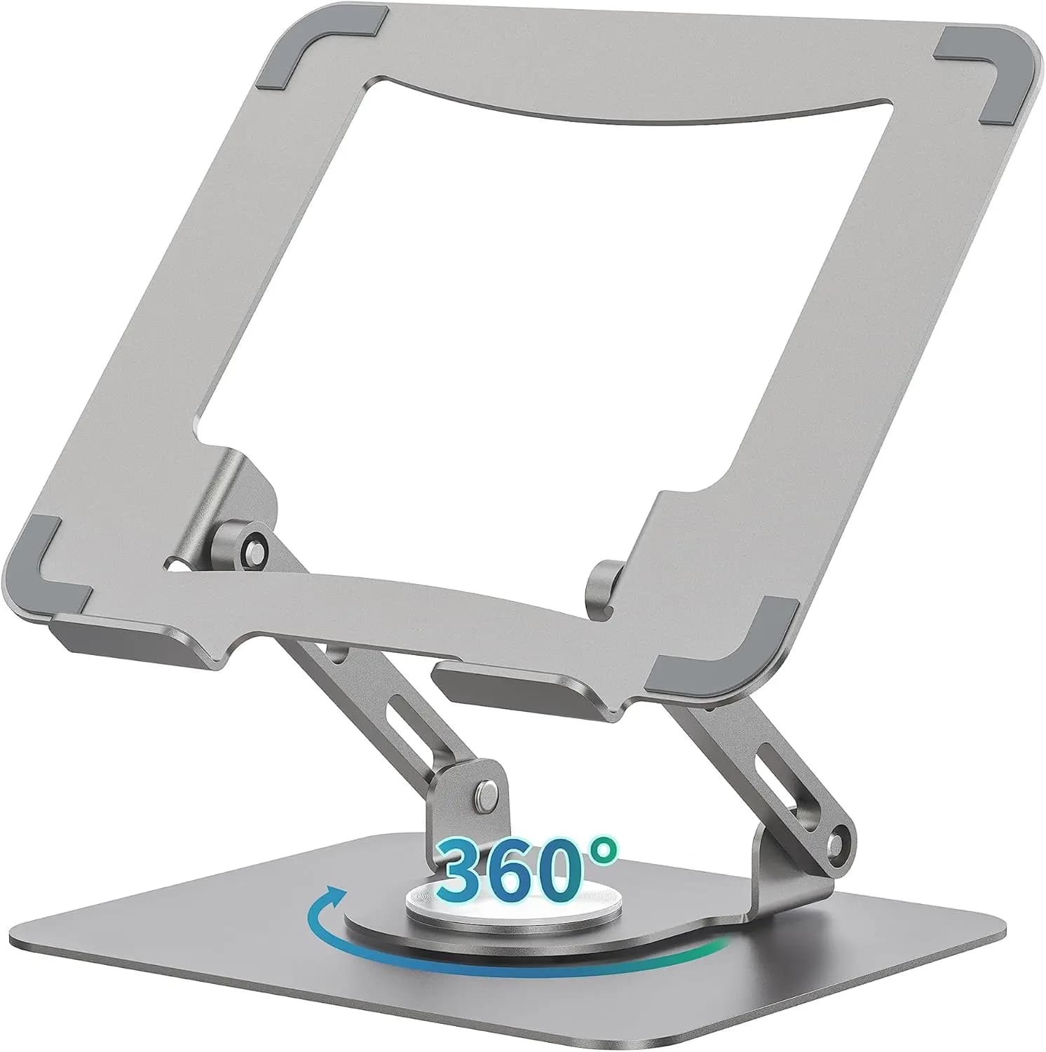 Supporto per Laptop con Rotazione a 360 Gradi ° Base Girevole, Supporto Ergonomico per Computer da Scrivania, Altezza Regolabile Multi-Angolo, Supporto Pieghevole per Laptop