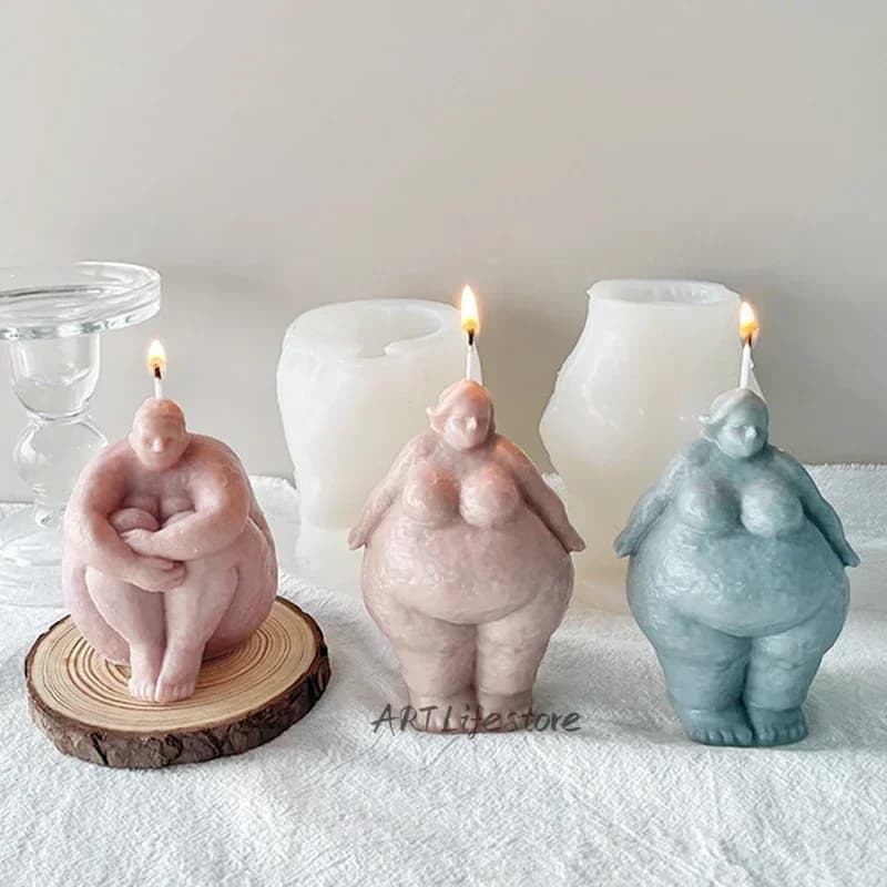 Fai da te nordico astratto corpo umano candela in silicone stampo 3D grasso ritratto femminile scultura stampi per colata di gesso in resina artigianato per la casa