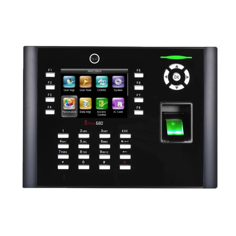 Iclock680 Macchina per la presenza di tempo Sistema di controllo accessi per porte TCP/IP con registratore per dispositivi fotocamera Software gratuito