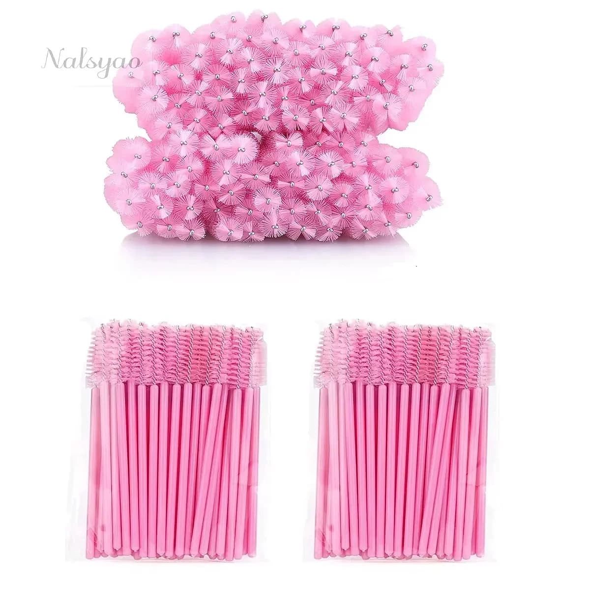 100Pcs Disposable Micro Eyelash Comb Brush Spoolies Mascara Applicator Wand Lash Extension Brushes Eyebrow Makeup Kit