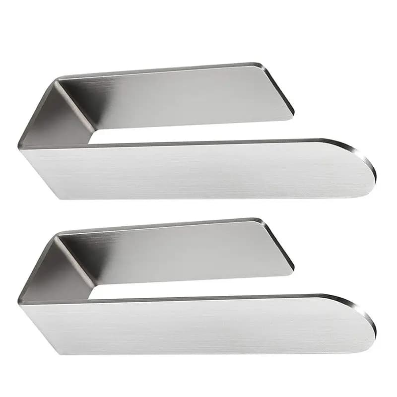 AS63-2 PCS Adhesive Towel Holder Towel Rail Self-Adhesive Bath Towel Holder Towel Holder Silver Bathroom Towel Holder