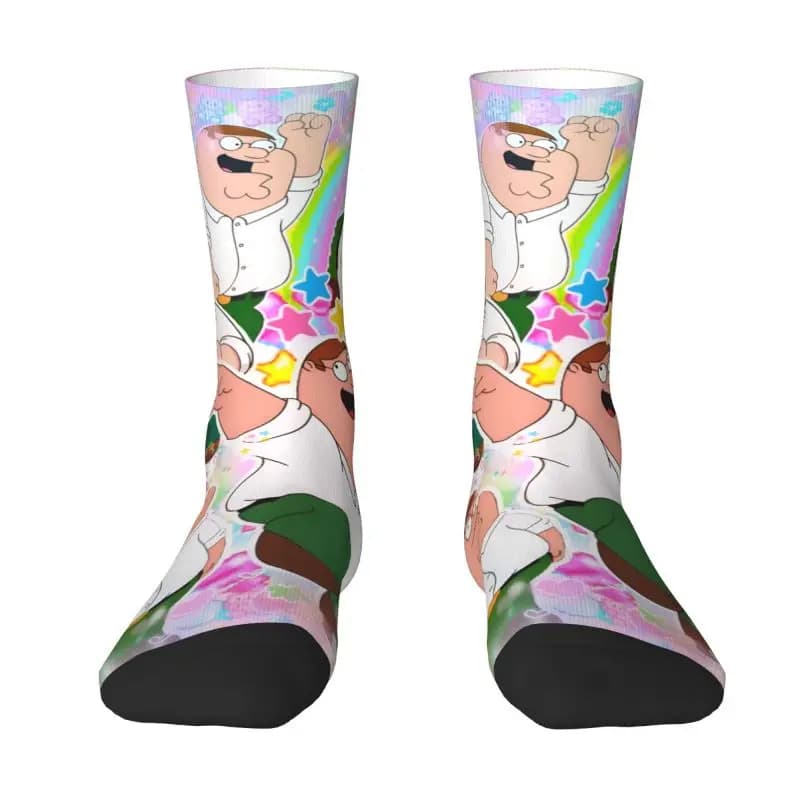 Custom Fun Printed Family Socks for Men Women Elasticated Socks Summer Autumn Winter Peter Crew