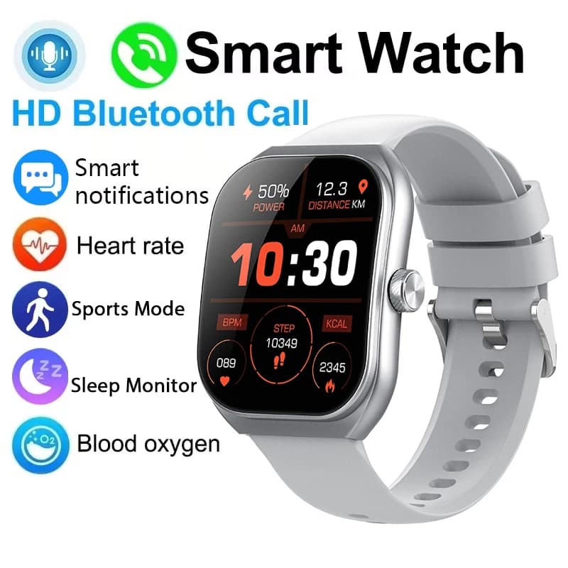 Smartwatch for Men and Women with 120 Sports Modes, 2,01" Touch HD Screen, IP68 Waterproof, Sleep Monitor, Bluetooth Calls