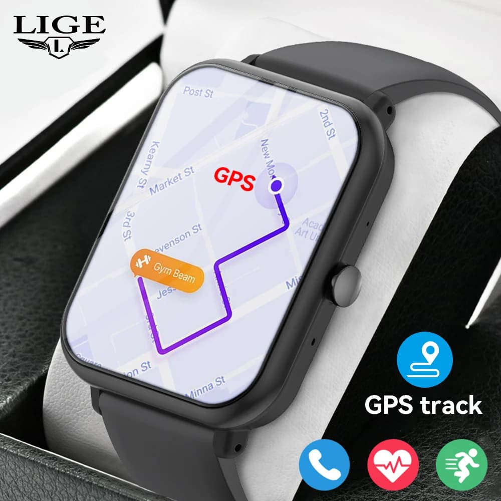 LIGE Smartwatch with GPS, Movement Monitoring, Bluetooth Calls, 24 Hour Health Monitoring, Fitness, Waterproof, Special Offer, Women's Bracelet