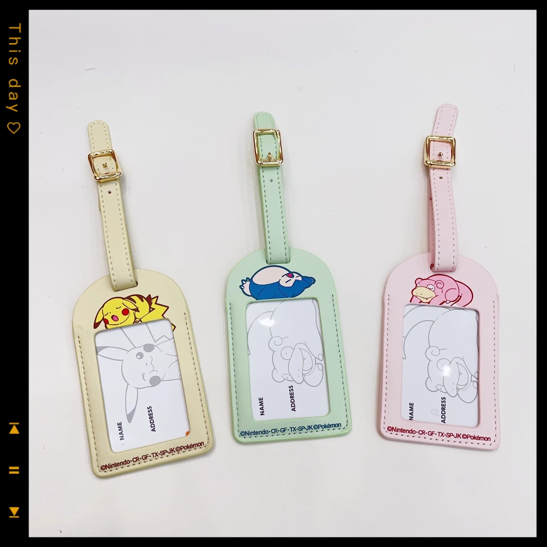 Pokémon Pikachu anime carino etichetta per bagagli Kirby Slowpoke viaggio imbarco tag cartone animato portachiavi periferici unisex