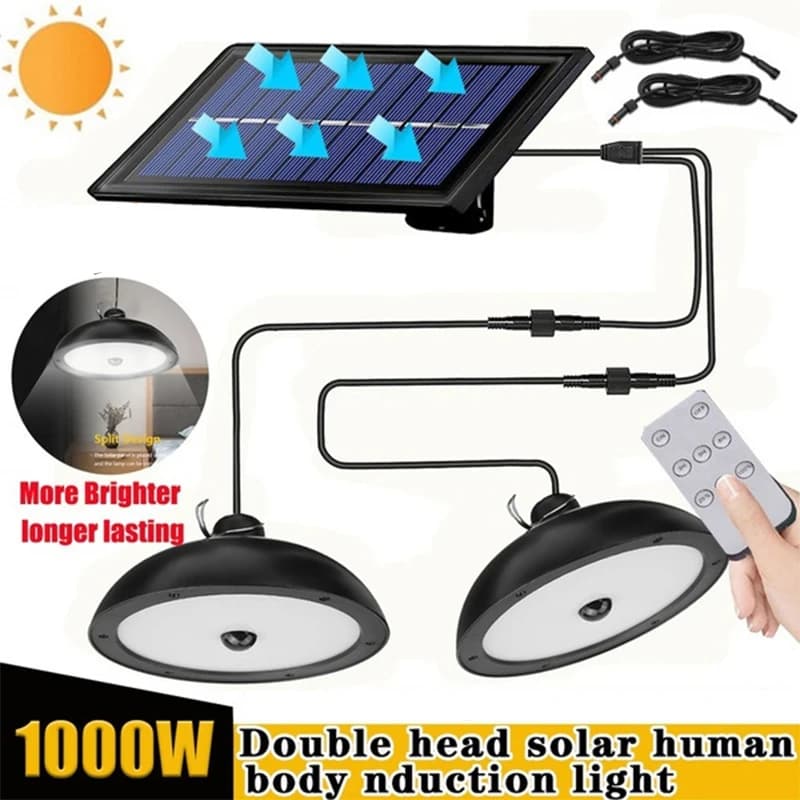 Lampada a sospensione con sensore solare per esterni con lampada da parete a LED remota 10000mAH Lampadario Hang Street Light Lampada da patio impermeabile IP67
