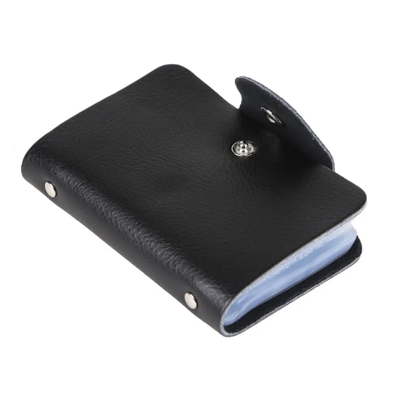 Custodia per carte da 12/24 bit con funzione in pelle PU Porta biglietti da visita Uomo Donna Porta carte per passaporto di credito Porta contanti Clip Organizer
