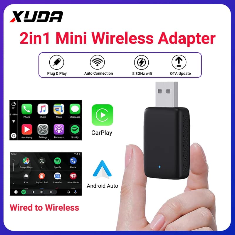 Wireless Carplay Adapter Android Auto Wireless Smart Dongle 2in1 For MG ZS EV MG4 MG5 EHS MARVEL R MAXUS