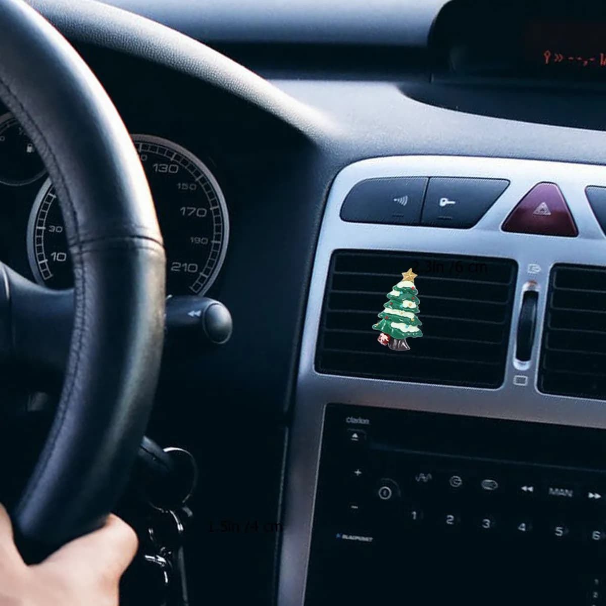 Auto Scenter with Clip for Ventilation Bush, Christmas Design with Tree, Universal Deodorant for All Vehicles, Festive Decoration