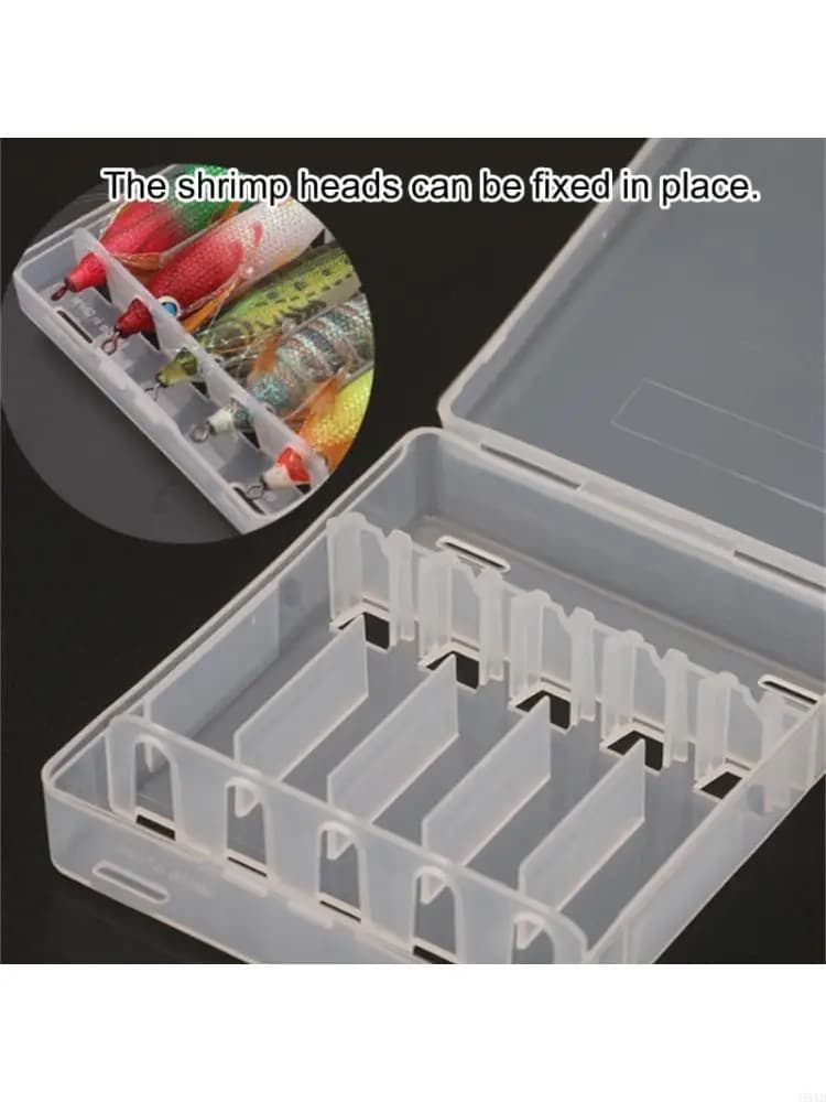 2pcs Fishing Lure Box Shrimp Lure Storage Case Transparent Tackle Container Squid Baits Separator Multiple Compartment
