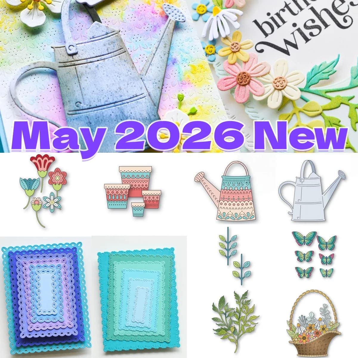 May 2026 New Arched Flower Basket Leafy Stems Metal Cutting Dies for DIY Decorating Scrapbook Paper Embossing Template Supplies