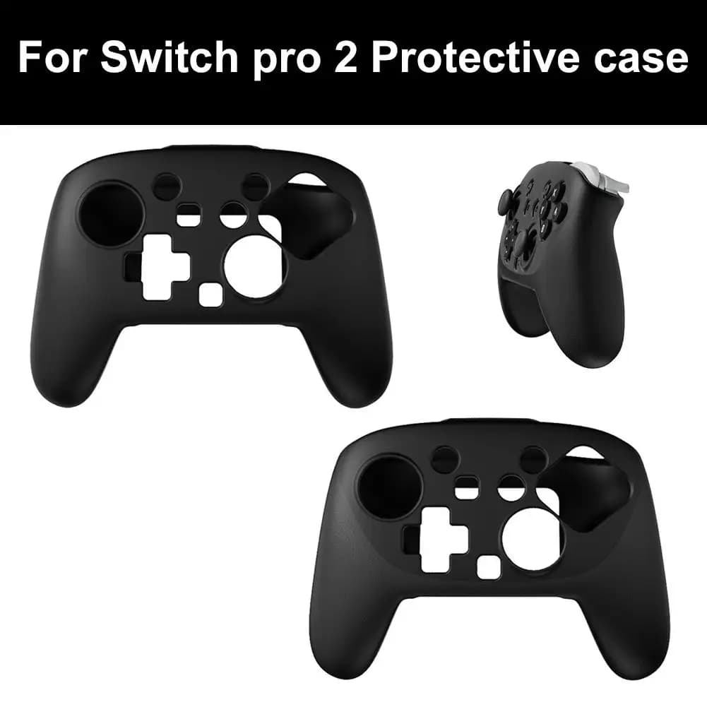 Custodia protettiva per Switch Pro 2 Antiscivolo Morbida protezione ergonomica con impugnatura Custodia protettiva in silicone Custodia in pelle E4W4